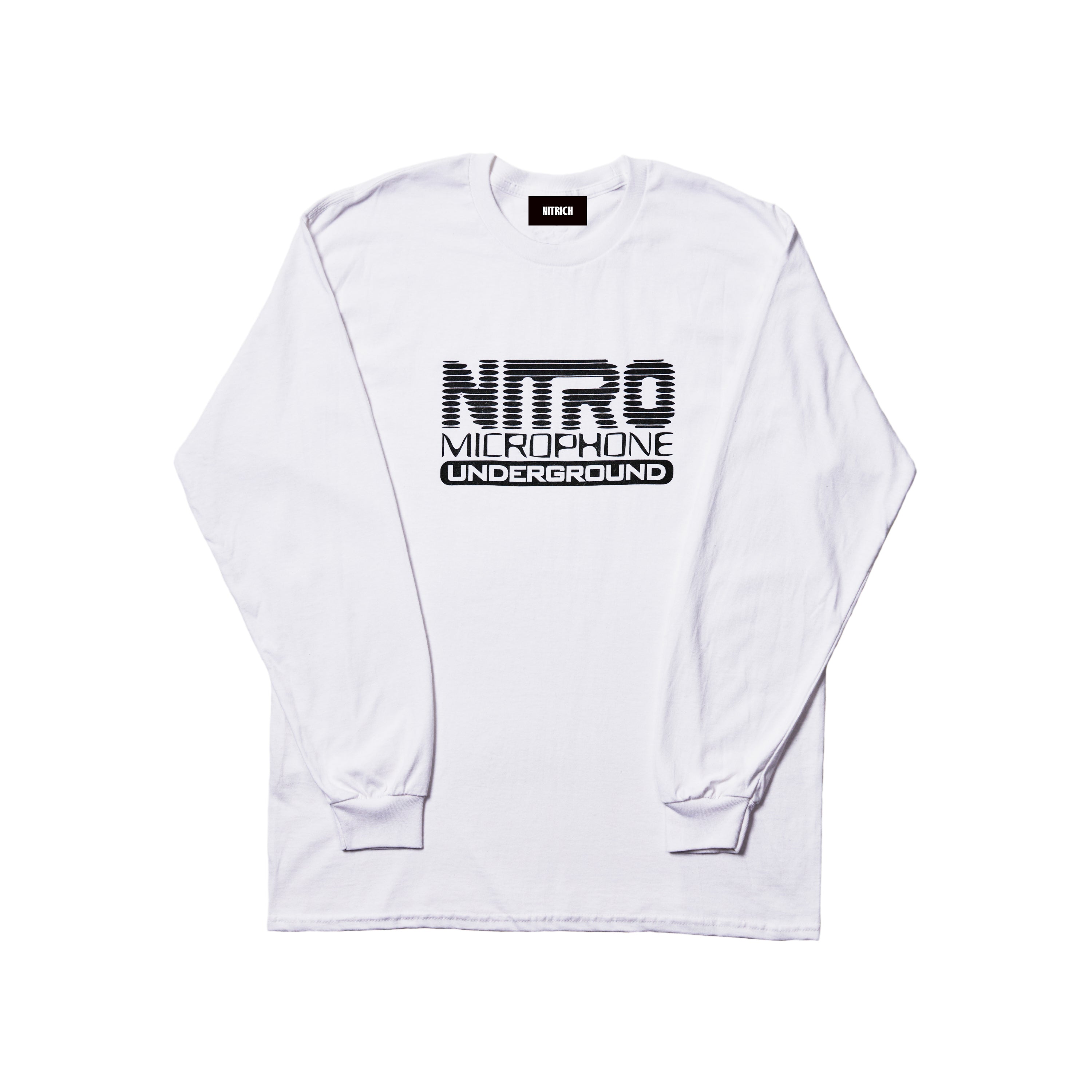 NMU LOGO LS TEE / WHITE – NITRO MICROPHONE UNDERGROUND Official Shop