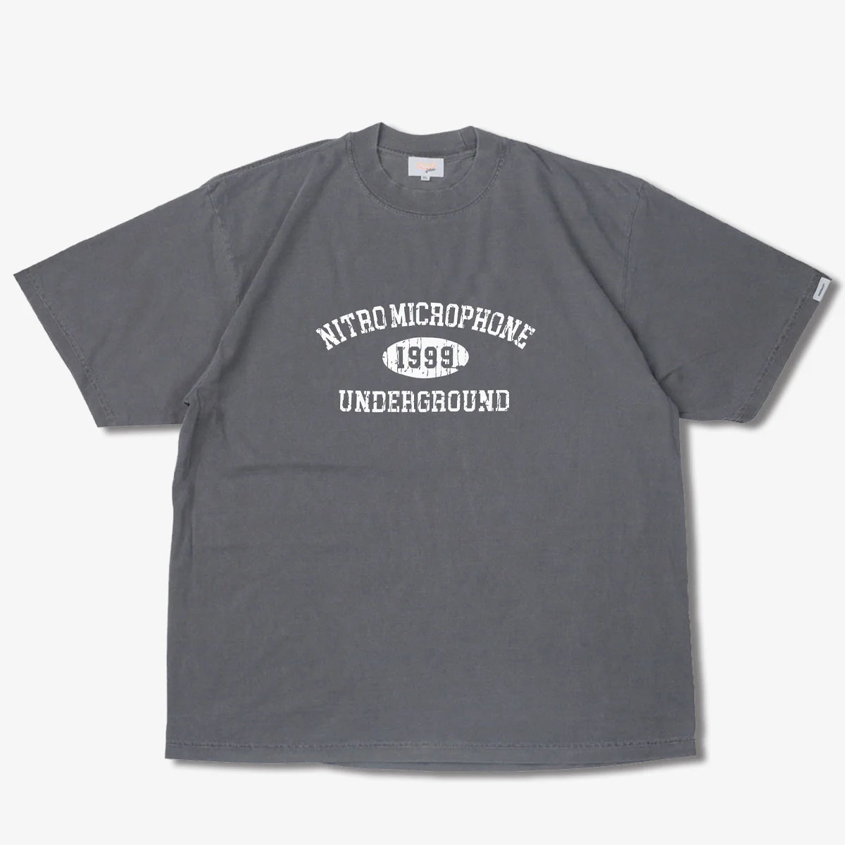 Raidback Fabric × Nitro Microphone Underground "90's Background" Pigment Dye Crack Ink Tee