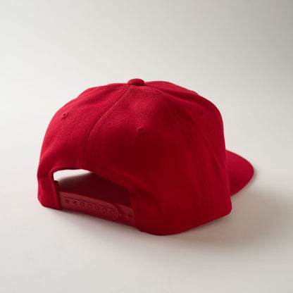 NMU LOGO FLAT VISOR SNAPBACK CAP（COLOR） / RED
