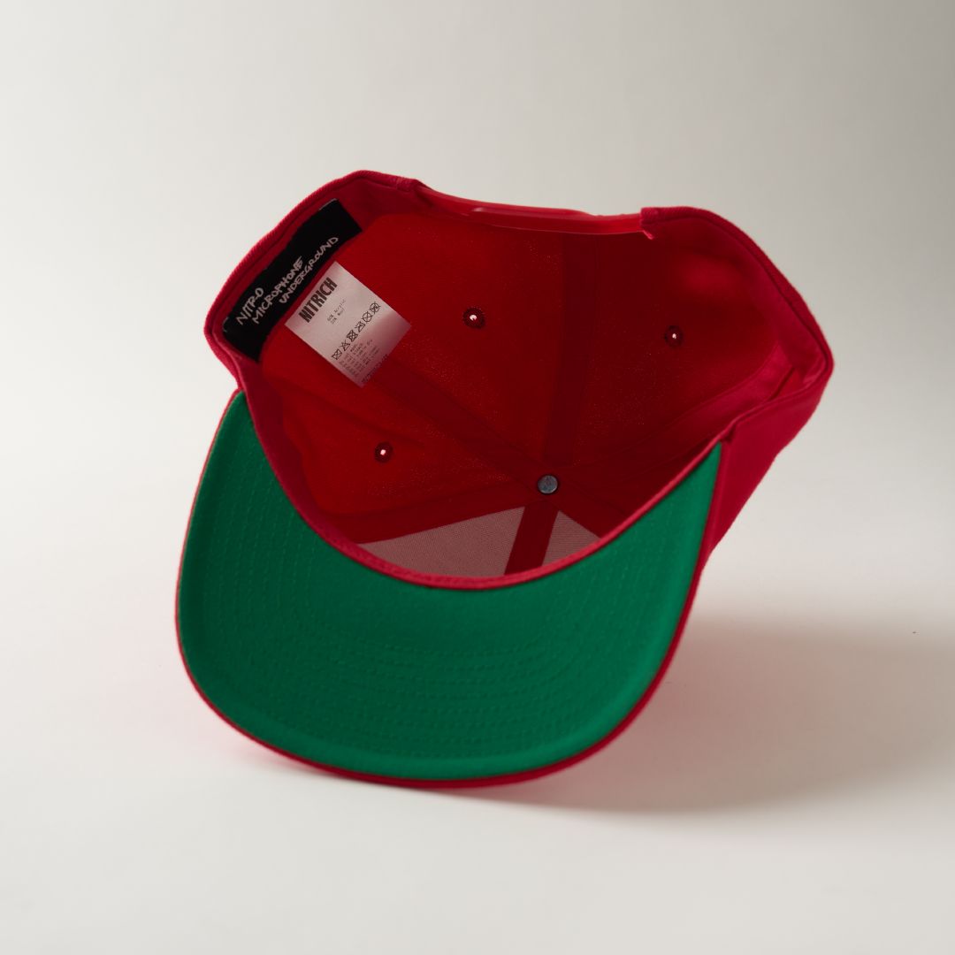 NMU LOGO FLAT VISOR SNAPBACK CAP（COLOR） / RED